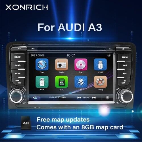 2 din AutoRadio Car DVD Player For Audi A3 8P 2003-2012 S3 2006-2012 RS3 Sportback Multimedia GPS Navigation Stereo BT Head Unit