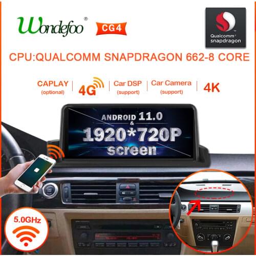 Snapdragon Android 10 1920*720P Blue ray screen car GPS for BMW E90 E91 E92 E93 3 series RADIO Navigation no DVD Player 2 DIN