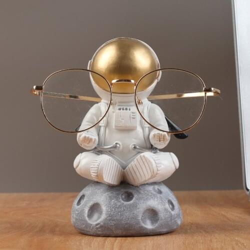 Astronaut Glasses Holder Resin Eyeglasses Display Stand Craft Funny Desktop Ornament Kids Toys Gift Creative Table Decor