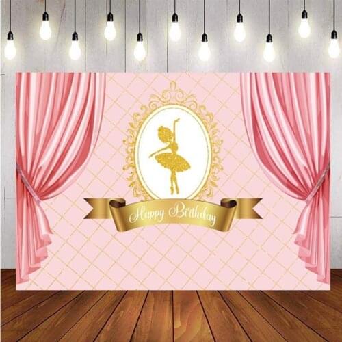 Little Princess Backdrop Ballet Girls Birthday Party Pink Curtain Baby Show Photography Background For Photo Studio Prop