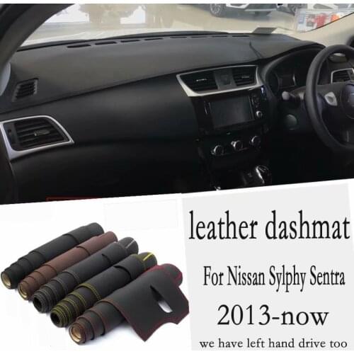 For Nissan Sylphy Sentra 2013 2014 2015 2016 2017 2018 Leather Dashmat Dashboard Cover Pad Dash Mat Carpet Car Styling Carpet
