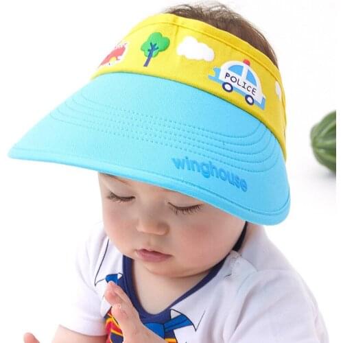 Cartoon baby child kid capless cap boys and girls sunscreen big open top hat holiday vacation beach hat summer 2MZ56