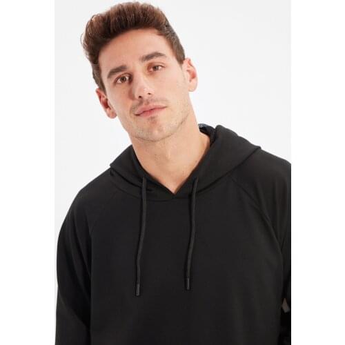 Trendyol Men Oversize Long Sleeve Hooded Stripe Sweatshirt TMNAW22SW0074