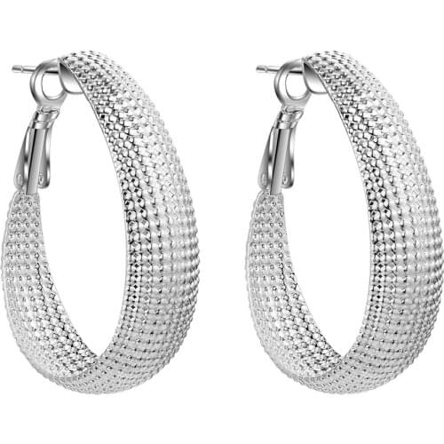 Oval shining high quality free shipping Silver Earrings for women fashion jewelry earrings /XWEXMOJI VPCTJZEP