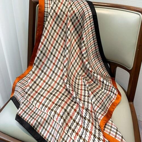 New fashion small square scarf female Houndstooth printed multifunctional Decorative summer sunscreen scarf Headband tyin gift