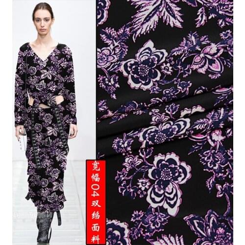 140cm elegant print inkjet crepe de chine silk fabric 19mm soft clothes dress shirt silk fabric wholesale silk cloth