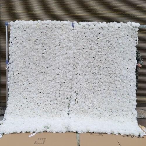 SPR 4ft*8ft white CAN roll up flower wall wedding backdrop artificial flower row and arch decorative flore
