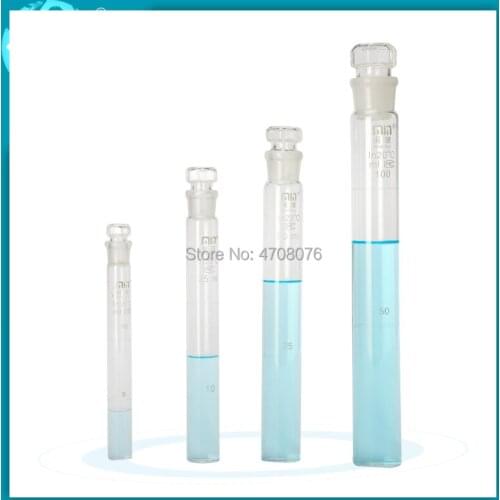 Glass colorimeter tube w/cover Colorimetric cylinder Comparator Color comparison tube for analysis test Class A 10-25-50-100ml