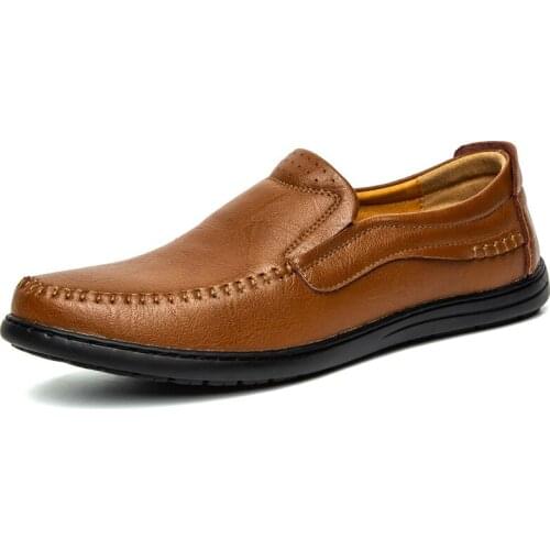 Concise Mens Shoes Minimalist Shoes for Men Comfortable Soft Leather Casual Shoes Mens Classic Loafers Daily Business Footwear
