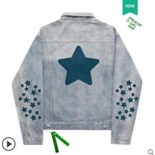 2020 Fashion The New Star Printing Loose Wild Denim Jacket Free Shipping