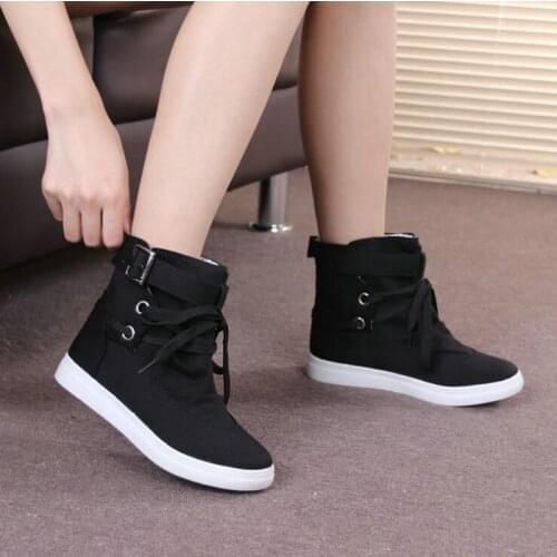 Women Vulcanize Flats 2019 Summer canvas Woman Lace Up Canvas Shoes High Top Casual breathable Comfortable wild Sneakers 559