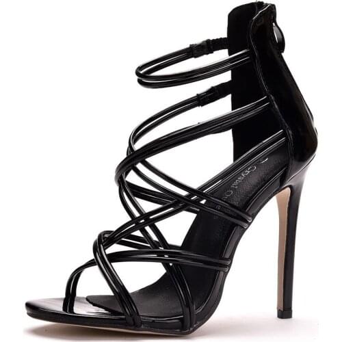 2021 Summer Hot Sale 11cm Roman High Heel Sandals Hollow Sandals Fashion Sexy Large Size High Heel Fish Mouth Sandals