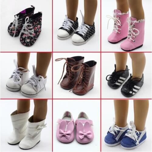 1pair dolls shoes For 18inch girl Dolls shoes, sandals, Boots high heels 43cm baby doll children Christmas gift toys