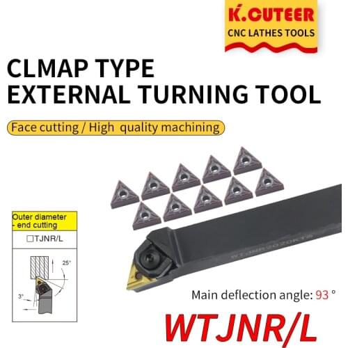 1pc WTJNR1616H16 WTJNR2020K16 WTJNR3232P16 External Triangul Turning Tool Holder TNMG16 Carbide Inserts Lathe Cutting Tools Set
