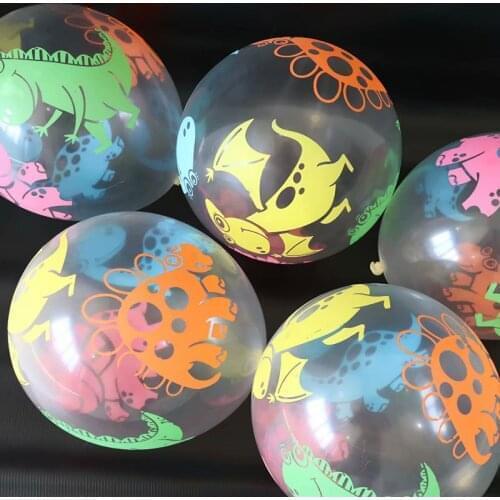 10Pcs 12inch Dinosaur Latex Balloons Jungle Wild Animal Party Decorations Birthday Kids Balloon Baby Shower Air Balls Globos