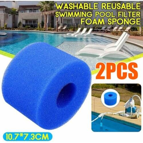2pcs 10.8*7.3 Cm Filter Sponge Foam Blue Reusable Paper Box Replacement For Intex Bubble &Jetted Pure-spas Swimming Pool Access