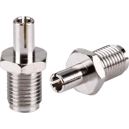 2pcs RF Coaxial Adapter SMA Female Jack To TS9 Male Plug Coax Jack Connector Silver