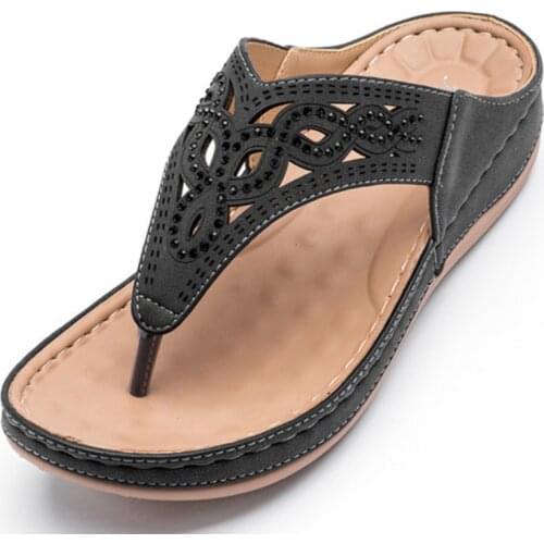 2021 New Summer Women Sandals Crystal Wedges Sandalias Casual Holiday Beach Shoes Woman Brand Flip Flop Platform Sandals WSH4081