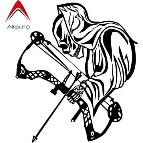 Aliauto Personality Funny Car Stickers Death Bow Hunting Motorcycle Vinyl Waterproof Sunscreen Decals Black/Silver,15cm*17cm