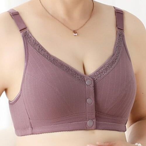 Luxury Lace Bra Front Button Bralette Plus Size Adjustable Belt Women Top without sponge Lingerie Underwear 8070a