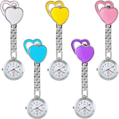 Double heart nurse watch heart shape nurse watch luminous waterproof hanging watch