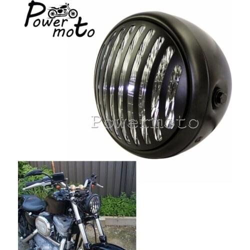 Black Motorcycle Mesh Grill 6.5" Round Headlight Front Vintage Grille Cover Headlamp For Harley Bobber Choppers Cruisers Custom