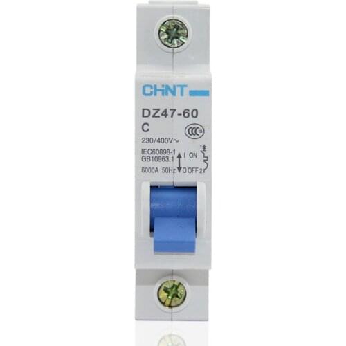 CHNT MCB Mini Household Circuit breaker C type DZ47-60 1 Pole 50Amp 230V