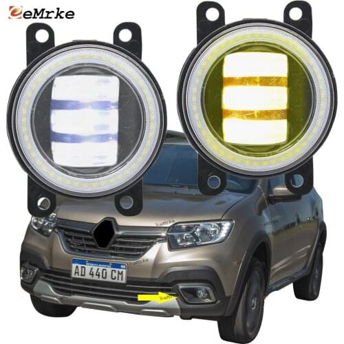2x Led Angel Eye DRL for Renault Sandero / Stepway 2020 2019 2018 2017 LED Fog Lights Lamp Lens Daytime Running Light 12V