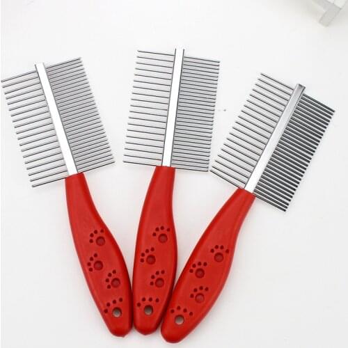 Dog Comb Multi-usage Stainless Steel Pet Dog Cat Combs Steel Pins Cleaning Brush Comb Pet Grooming Brush