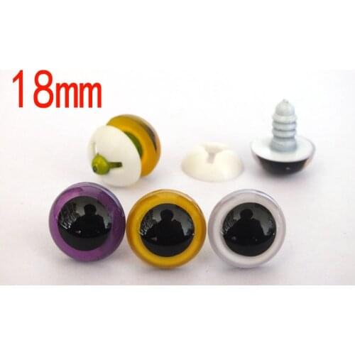 Purple/yellow/white 3color each color 10pcs ---Plastic Safety Eyes with washer --18mm