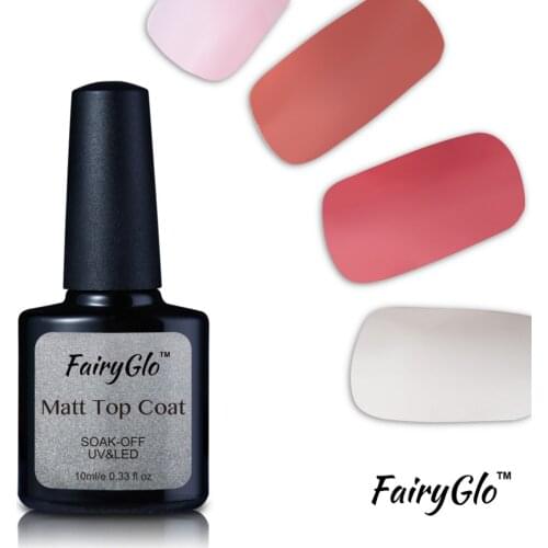 FairyGlo Top Coat 10ML Nail Gel Polish Soak Off UV LED Matt Top Coat Rubber Gel Lacquer Hybrid Varnishes Gelpolish Nagellak Glue