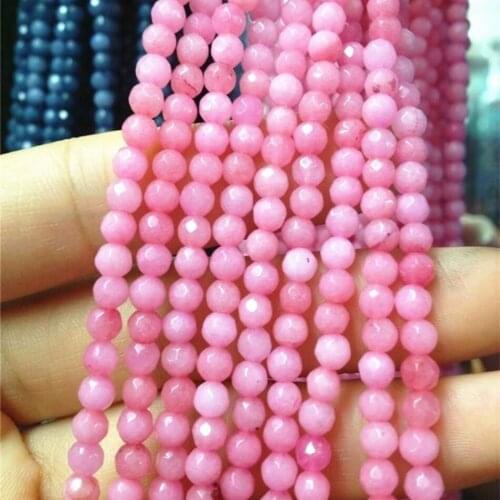 4mm Faceted Round Pink Morganite Stone Loose Beads Pretty Women Bride Jewelry Making High Grade Diy findings 15inch FR38
