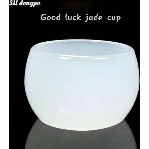 Emerald Teacup Wine Glass Kung Fu Tea Set Health High-end Jade Natural Jade Set Jadeware Chinese Style Tea Cup