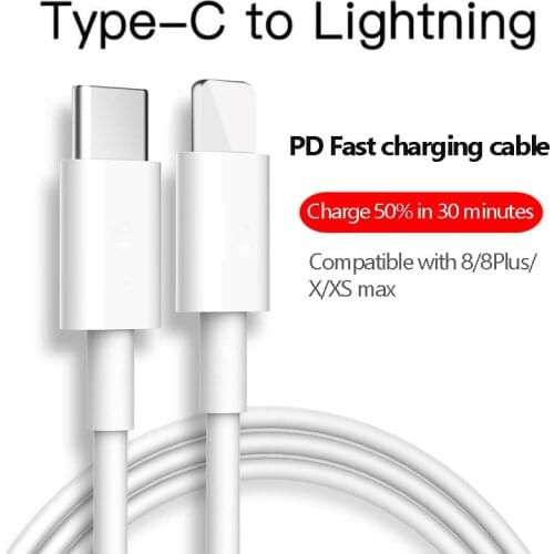36W PD Fast Charging Type c USB-C to For Lightning Cable for iPhone 8 X XS XR 11 Pro Max 8plus 11pro Charge Data cable for mac