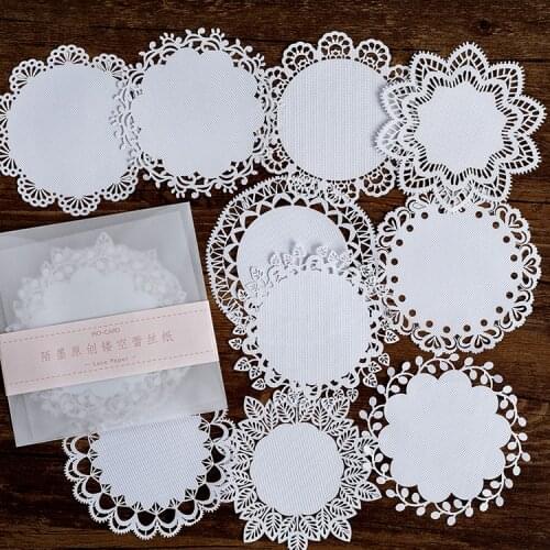 10Pc Circle Lace Material Paper Junk Journal Planner Craft Paper Scrapbooking Vintage Decorative Stickers DIY Craft Photo Albums