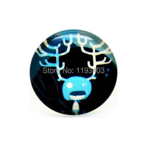 20pcs 20mm 25mm 30mm Round Glass Beads Cabochon DIY For Tray Pendant setting finding-(Deer)-(HPGC-4158)