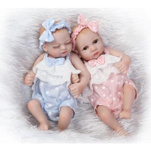Bebe doll reborn mini size 26cm full silicone reborn baby dolls toys for children gift can bathe cute soft touch