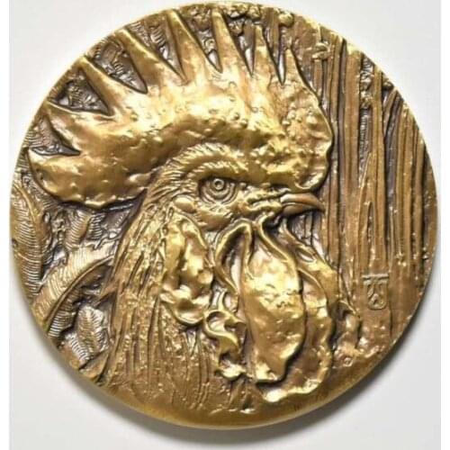 60mm Shanghai mint rooster bronze medal