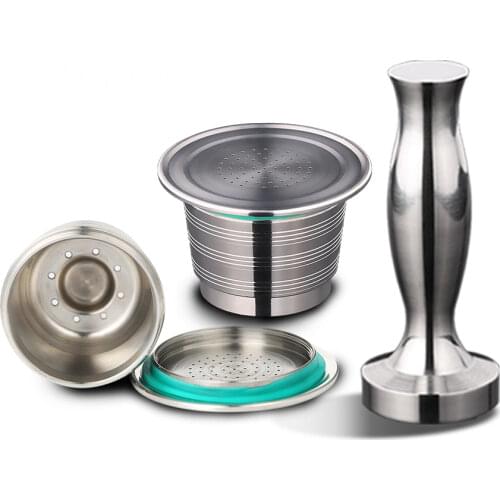 Dalinwell For Nespresso Refillable Coffee Capsule Pod Stainless Steel Espresso Coffee Filters Tamper Coffeeware Gifts Wholesale