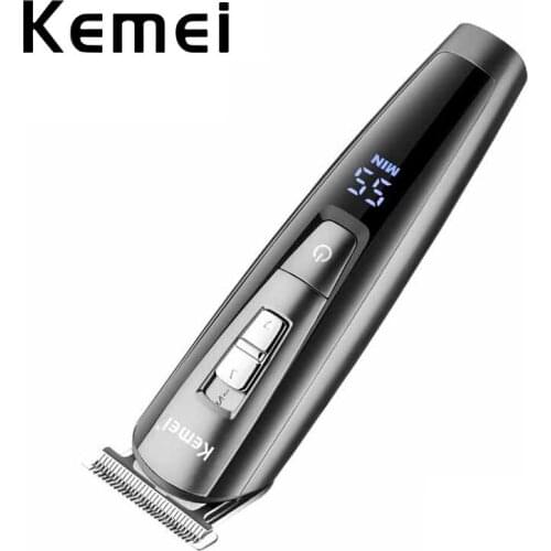Kemei Men Electric Hair Clipper Razor Rechargeable Hair Trimmers Professional LCD Display Cordless Barber Hair Cutter Machine
