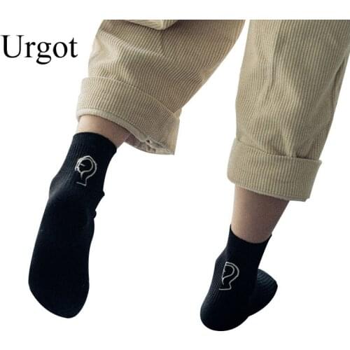 Urgot 5 Pairs Mens Socks Fashion Cool Men Casual White Black Glowing Luminous Cotton Socks Long Unisex Women Men Funny Socks
