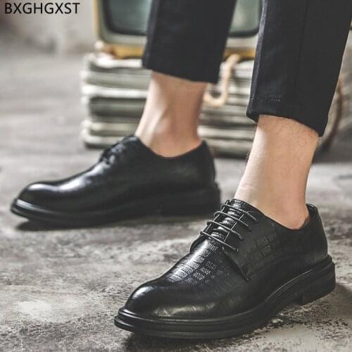 Oxford Men Office Shoes Formal Black Leather Pointed Shoes Men New 2021 Brown Suit Shoes for Men Zapatos Hombre Chaussure Homme