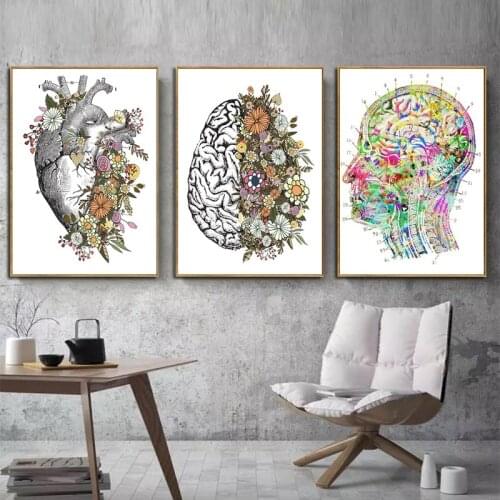 Anatomy Heart Brain Abstract Medical Wall Art Canvas Painting Print Nordic Posters and Prints Wall Pictures For Living Room
