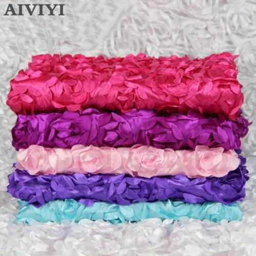 New 140cm Width Satin fabric 3D Rose Flower Aisle Marriage Carpet Curtain Wedding party Backdrop Decoration1m/5m/ 10m