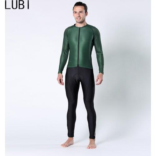 LUBI 2021 New Cycling Jersey Set Long Sleeve Bicycle Ride Mens Bib Pants Kit Team Clothes Bike Breathable Suit Sports Clothing