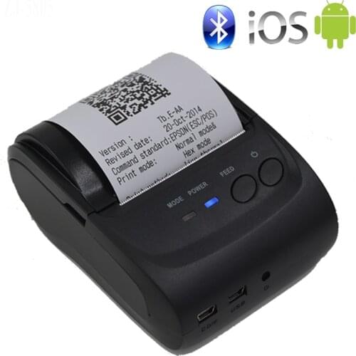 58mm Portable Mobile Printer Wireless Bluetooth Printer Mini Thermal Printer Support Android + IOS
