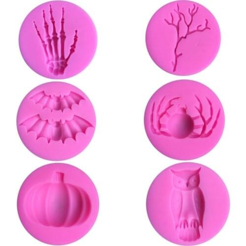 Halloween Series Bat Owl Spider Shape Silicone Cake Molds Fondant Cake Decorating Tool Kitchen Baking Molds