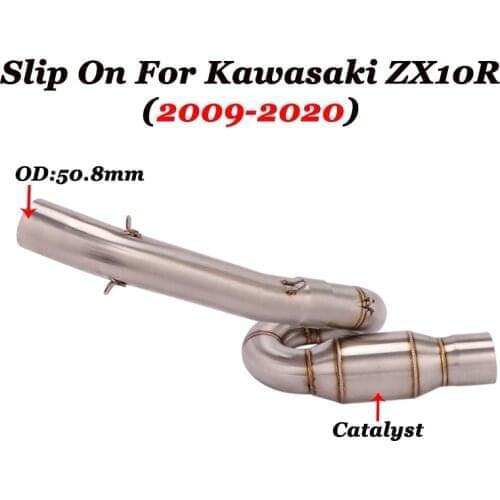 Slip On For kAWASAKI ZX10R ZX-10R 2009-2019 2020 Motorcycle Exhaust Escape Moto Middle Mid Connection Link Pipe Muffler