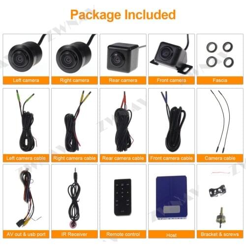 Smartour 3D HD 360 Car Surround View Monitoring System , Bird View System, 4 Camera DVR HD 1080P Recorder / Parking Monitoring
