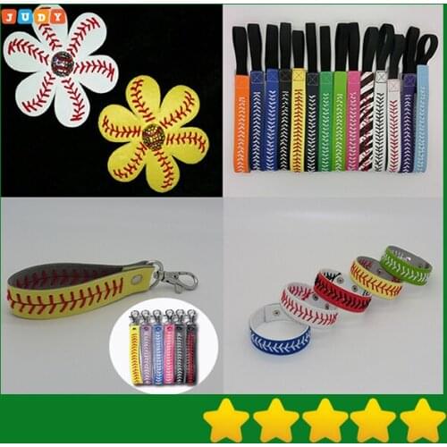 50pcs softball/baseball bracelet+50pcs keychain+50pcs headband+50pcs hair bow